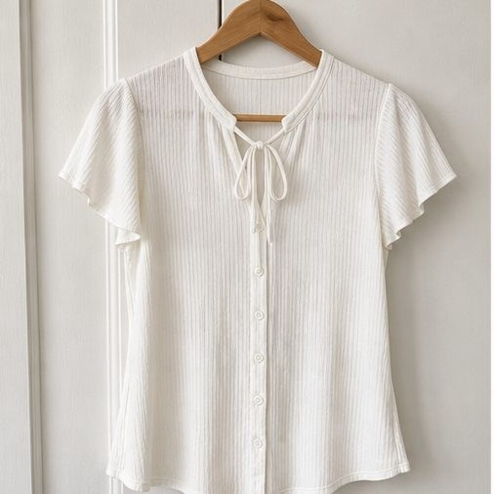 Ivory Wrap Blouse